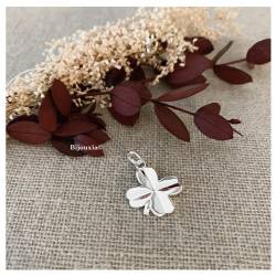 Pendentif Trèfle 4 Feuilles Porte Bonheur En Argent Massif 925/000