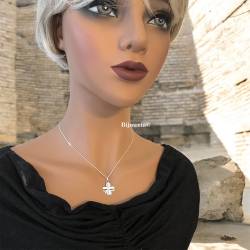 Pendentif Trèfle 4 Feuilles Porte Bonheur En Argent Massif 925/000