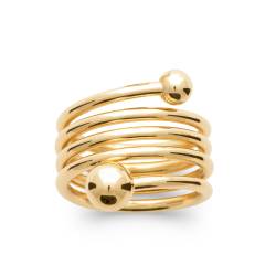 Bague Large Multi Rangs Boules En Plaqué Or 18 Carats Tailles 50 à 60