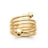 Bague Large Multi Rangs Boules En Plaqué Or 18 Carats Tailles 50 à 60