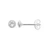 Boucles D'oreilles Puces Cristal Serti Clos 3mm En Argent Massif 925/1000