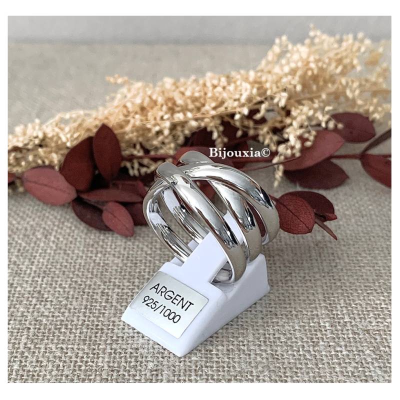 Bague Martelée Argent massif 925/000 rhodié