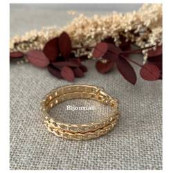 Boucles D'oreilles Créoles Ouvrantes Diamètre 3CM Motif Chaîne Plaqué Or 18 Carats 750/1000