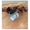 Bague Longue Cabochon Pierre Onyx Vintage, Argent Aspect Vieilli 925/000