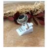 Bague Ovale Cabochon Pierre Onyx Vintage, Argent Aspect Vieilli 925/000