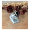 Bague Marquise Cabochon Pierre Onyx Vintage, Argent Aspect Vieilli 925/000