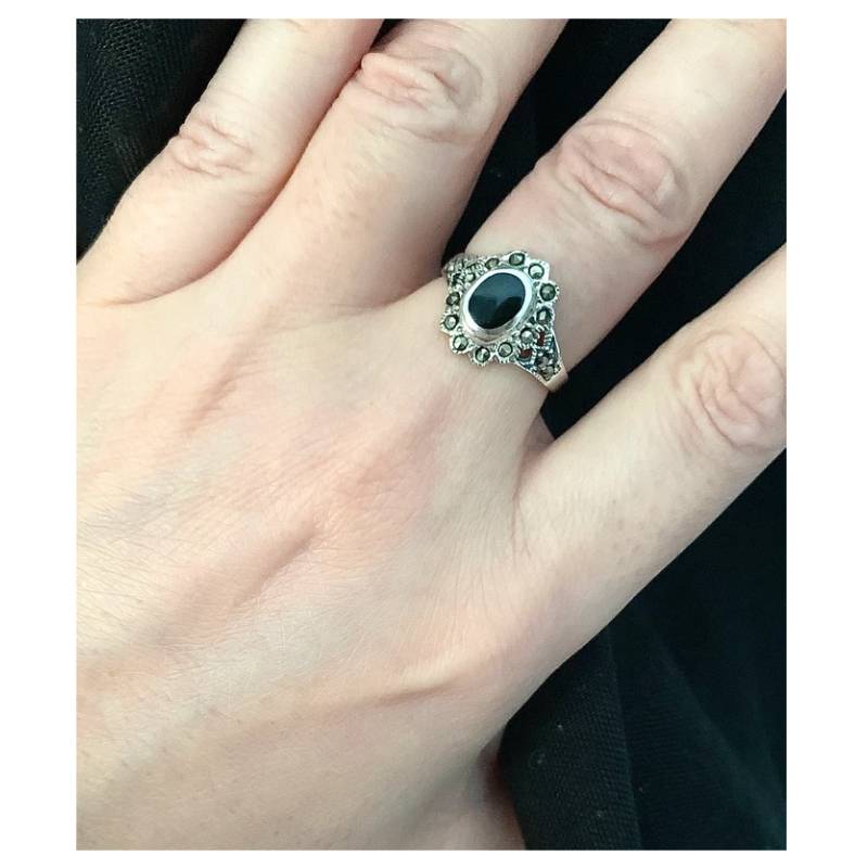 BAGUE EN ARGENT massif, fleur, style ancien, t. 52 EUR 25,00