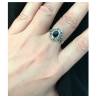 Bague fleur pierre noire Onyx en argent style vintage 925/000