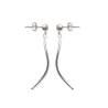Boucles D'oreilles Tige Ondulée Argent Massif 925/000 Rhodié