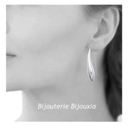 Boucles D'oreilles goutte D'eau Argent Massif 925/1000 Rhodié