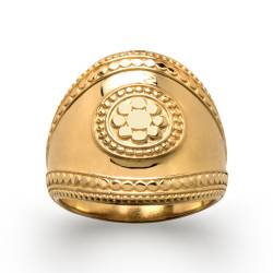 Bague Royale Chevalière Bombée Plaqué or 18 carats Bijou T50 à 60