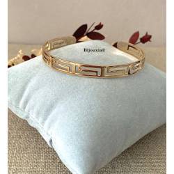 Bracelet Jonc Ciselé Ouvert En Plaqué Or 18 Carats 750/1000