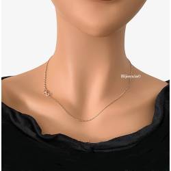 Chaîne Fine Maille forçat Réglable 40cm/45cm Plaqué Or Rose 18 CARATS 750/000