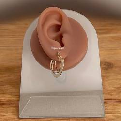 Boucles D'oreilles Créoles Triple Anneaux En Plaqué Or 18 carats 750/000