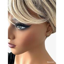 Boucles D'oreilles Puces Zirconium Vert Clair 3MM Argent 925/1000 Bijoux