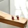 Boucles D'oreilles Puces Oz Rubis 4 MM Argent 925/1000 Bijoux