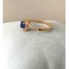 Bague Solitaire Pierre Bleu Zirconium Saphir Plaqué Or 750/000 Tailles 50 à 60