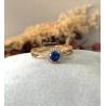 Bague Pierre Bleu Zirconium Saphir Plaqué Or 18 Carats 5 Microns Joaillerie