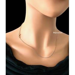 Chaîne Fine Maille forçat Réglable 40cm/45cm Plaqué Or 18 CARATS 750/000