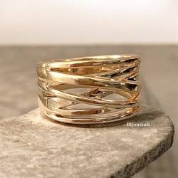 Bague Rangs Ajourés En...