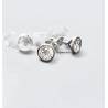 Boucles D'oreilles 6mm Zirconium Cristal Rond Serti Clos Argent 925/000 Rhodié