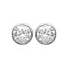Boucles D'oreilles 6mm Zirconium Cristal Rond Serti Clos Argent 925/000 Rhodié