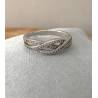 Bague Forme Tressée Microserti Oxyde Zirconium En Argent Massif 925/000 Rhodié
