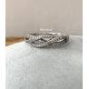 Bague Forme Tressée Microserti Oxyde Zirconium En Argent Massif 925/000 Rhodié