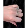 Bague Forme Tressée Microserti Oxyde Zirconium En Argent Massif 925/000 Rhodié