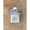 Bague Forme Tressée Microserti Oxyde Zirconium En Argent Massif 925/000 Rhodié