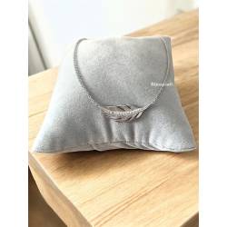 Collier Tendance "PLUME" Argent Massif Rhodié 925/1000 ZIRCONIUM