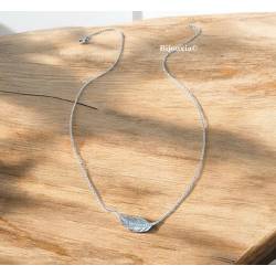 Collier Tendance "PLUME" Argent Massif Rhodié 925/1000 ZIRCONIUM