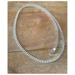 Chaîne 60CM x 4MM Maille Gourmette Argent Massif 925/1000