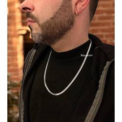 Chaîne 60CM x 4MM Maille Gourmette Argent Massif 925/1000