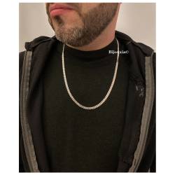 Chaîne 60CM x 4MM Maille Gourmette Argent Massif 925/1000