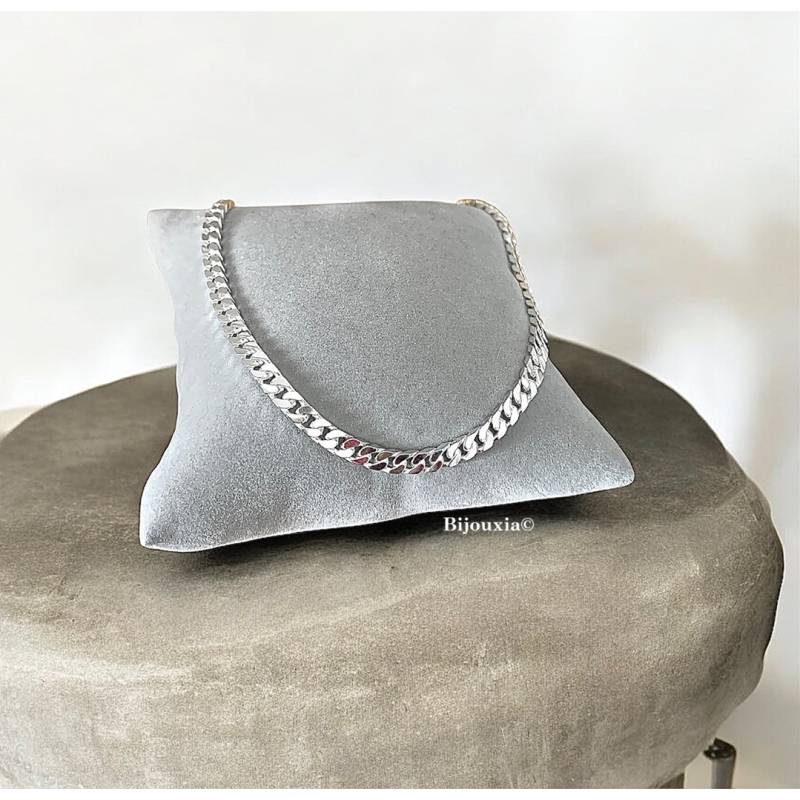 Bracelet 21CM x 4MM Maille Gourmette Argent Massif 925/1000
