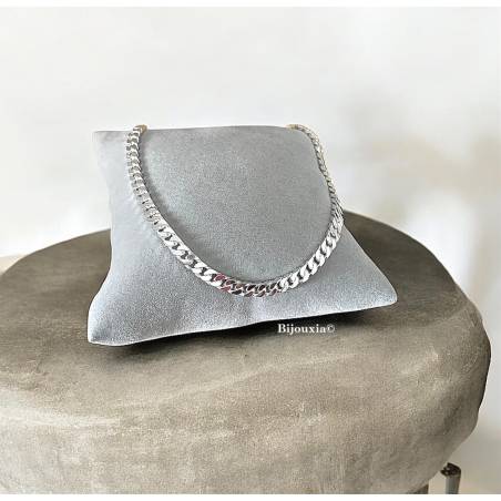 Bracelet 21CM x 4MM Maille Gourmette Argent Massif 925/1000