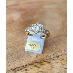 Bague Cz Solitaire Plaqué Or 18 Carats 5 Microns T50 À T70 CHOIX