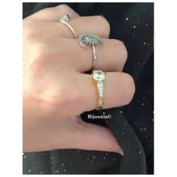 Bague Cz Solitaire Plaqué Or 18 Carats 5 Microns T50 À T70 CHOIX