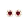 Boucles D'oreilles Marquise Rubis CZ Plaqué Or 18 CARATS 750/000