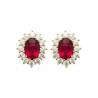 Boucles D'oreilles Marquise Rubis CZ Plaqué Or 18 CARATS 750/000