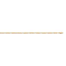 Chaîne Maille Figaro 50 cm x 3,50 mm Plaqué or 18 Carats 750/1000