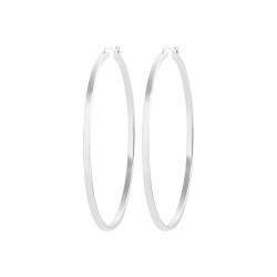 Boucles D'oreilles Créoles 7 cm Fil carré Argent Massif 925/1000