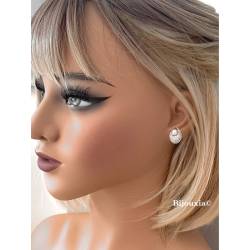 Boucles d’oreilles chics en argent 925/000 avec perle d’eau douce naturelle