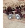 Boucles d’oreilles chics en argent 925/000 avec perle d’eau douce naturelle