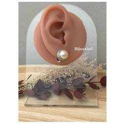Boucles d’oreilles en argent 925/000 perle d’eau douce naturelle