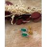 Boucles d’oreilles clous d’oreilles marquise cristal vert zircon plaqué or 18K