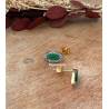 Boucles d’oreilles clous d’oreilles marquise cristal vert zircon plaqué or 18K