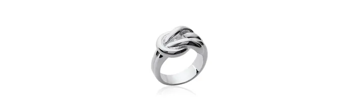 Bague Large Nœud Entrelacée En Argent Massif 925/1000 Tailles CHOIX
