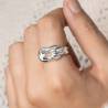 Bague Large Nœud Entrelacée En Argent Massif 925/1000 Tailles CHOIX